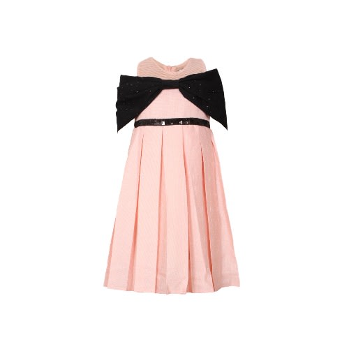 Girl's Occasion Dress -  Peach & Black