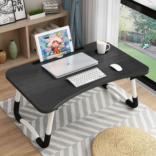 Multipurpose Wooden Foldable Laptop Table With Cup Hole.