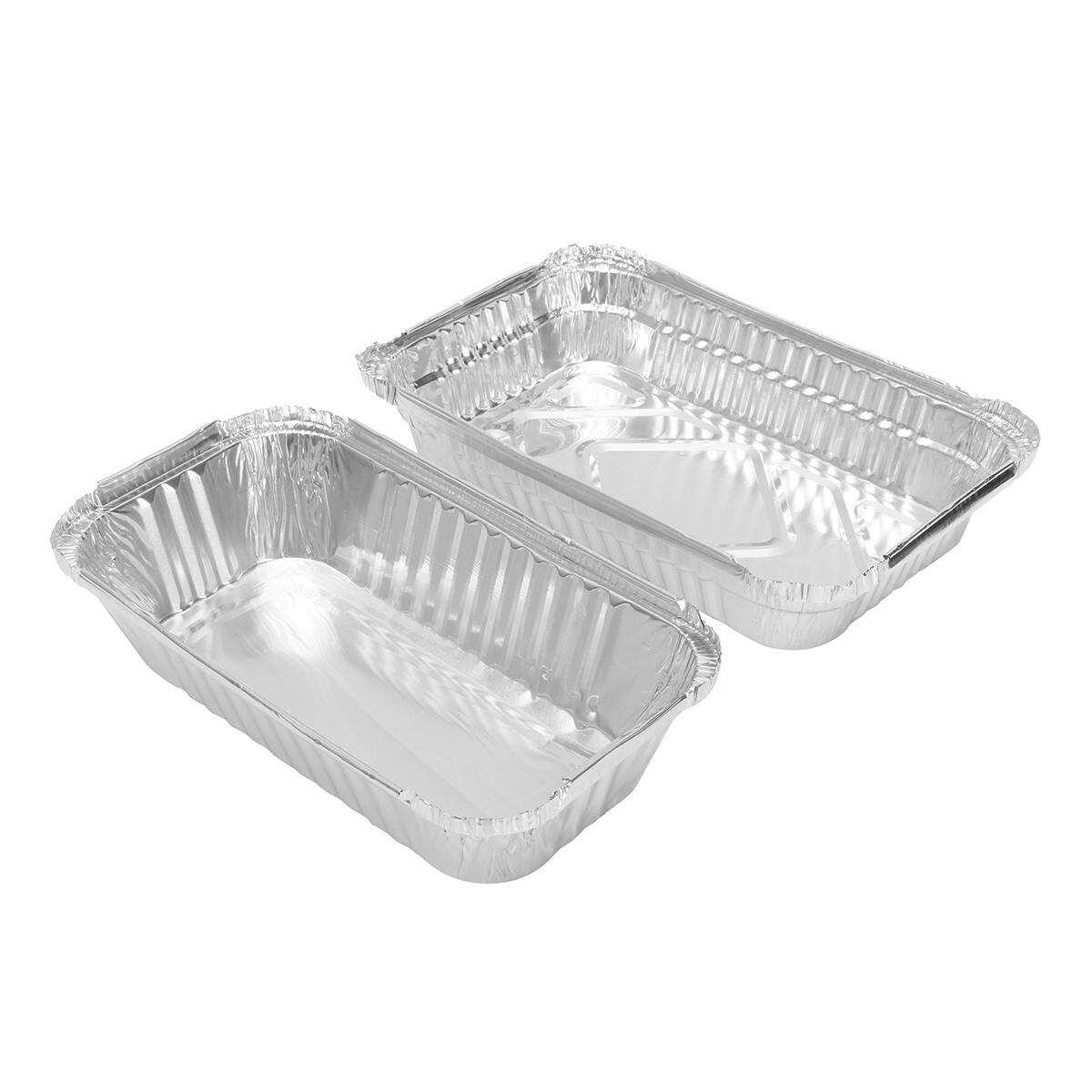 Lot 40 Set Aluminum Foil Trays BBQ Disposable Food Container Baking Pan /W Lids#850ml 650ml