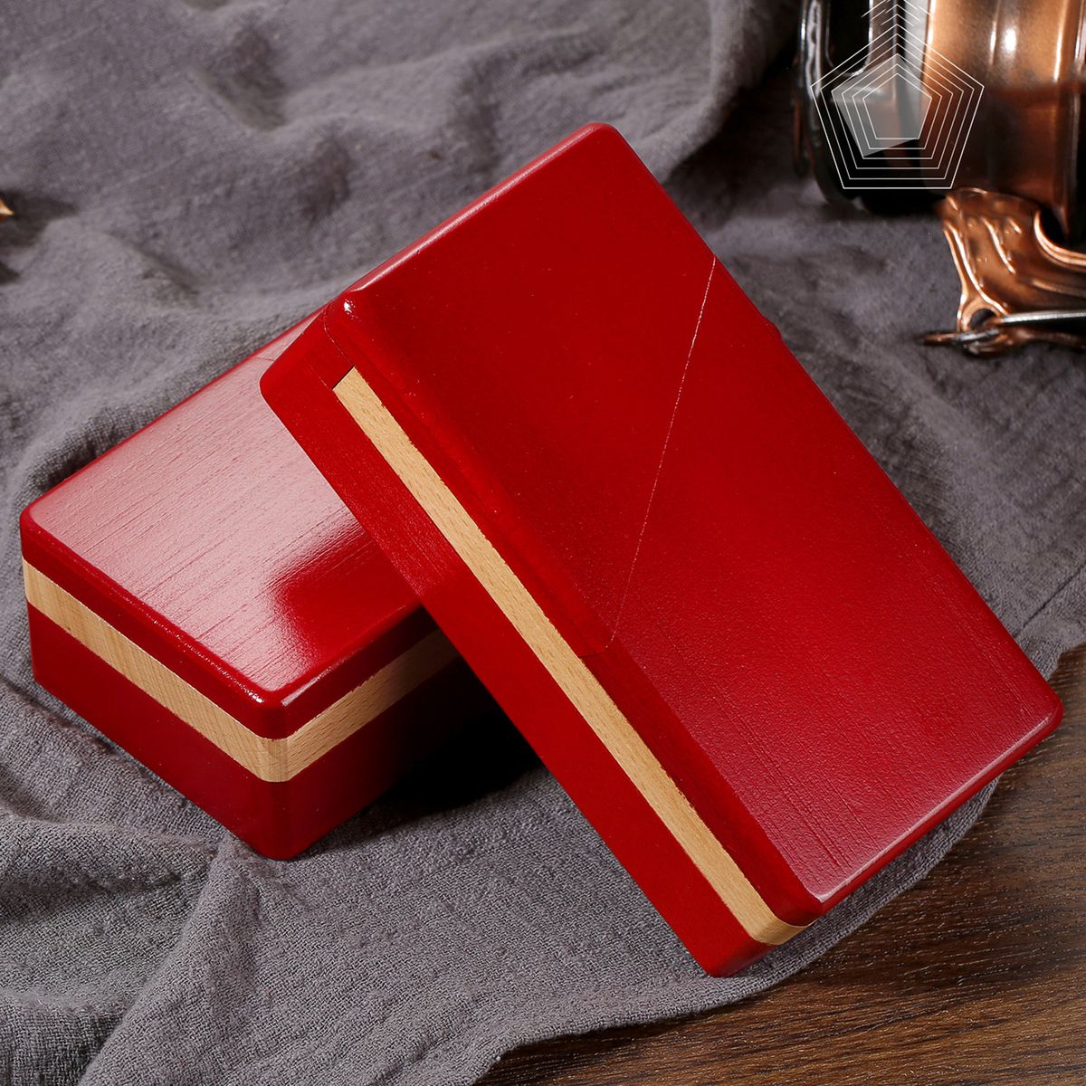 Wooden Organ Puzzle Secret Box Kongming Lock Kids-Red