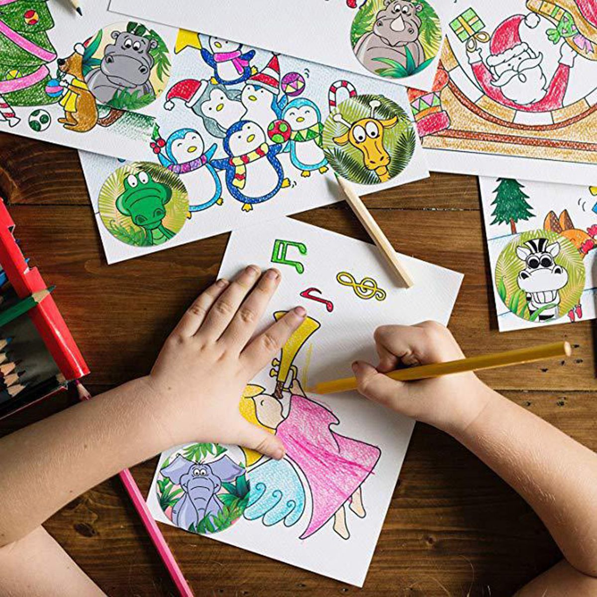 500pcs Waterproof Cute Animal Roll Stickers Kids Reward-