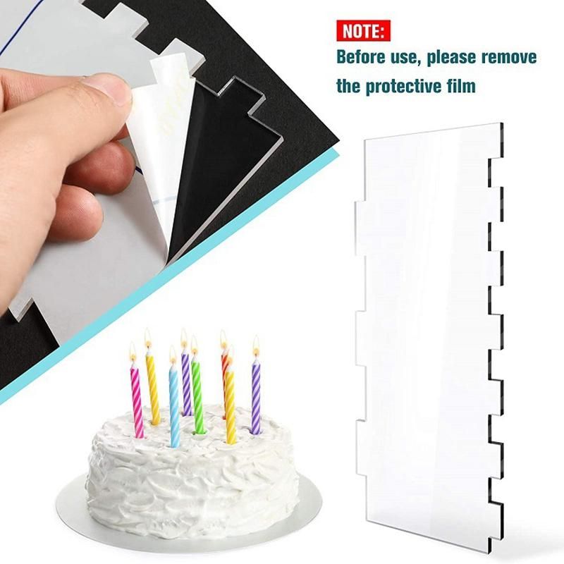 3 Pieces Cake Scrapers Clear Cake Icing Scraper Frosting Buttercream Large Cake Smoother Scraper Cake Edge Stripe
