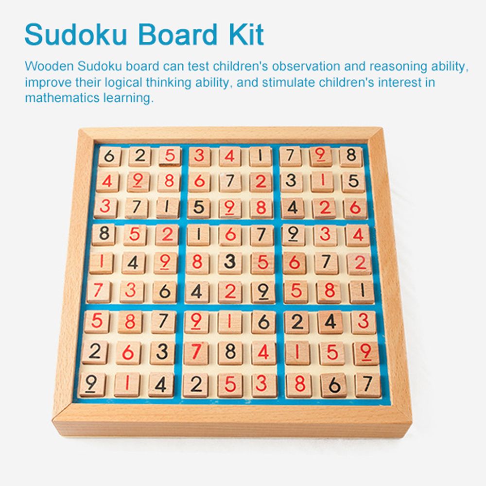Wooden Sudoku Board Game With Drawer 81-Grid Chessboard