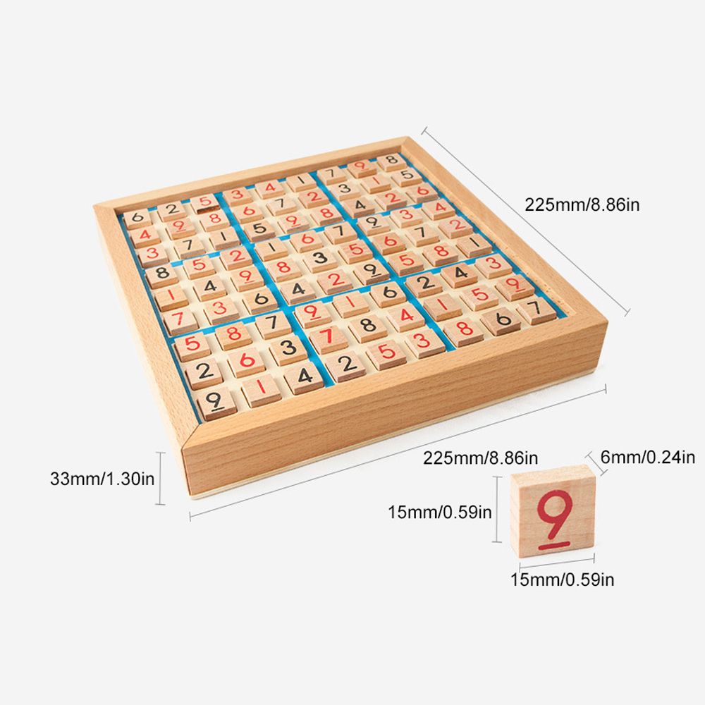 Wooden Sudoku Board Game With Drawer 81-Grid Chessboard