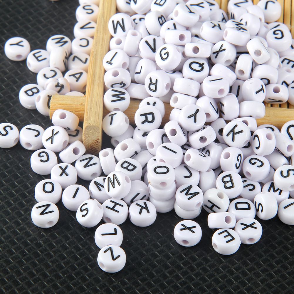 100Pcs English Alphabet Letter Beads DIY Bracelet-100Pcs*