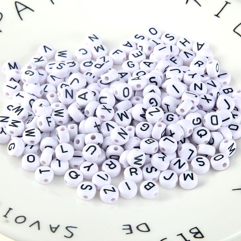 100Pcs English Alphabet Letter Beads DIY Bracelet-100Pcs*