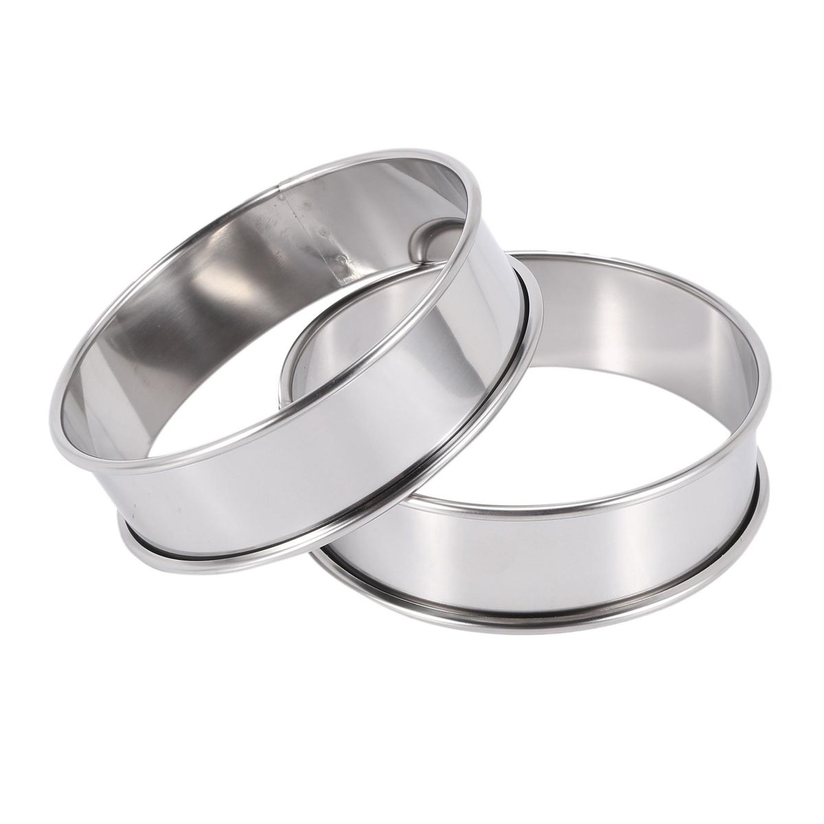 Double Rolled Tart Rings Stainless Steel Round Muffin Rings Metal Crumpet Rings Molds for Making Crumpet,Tart,Muffin 12