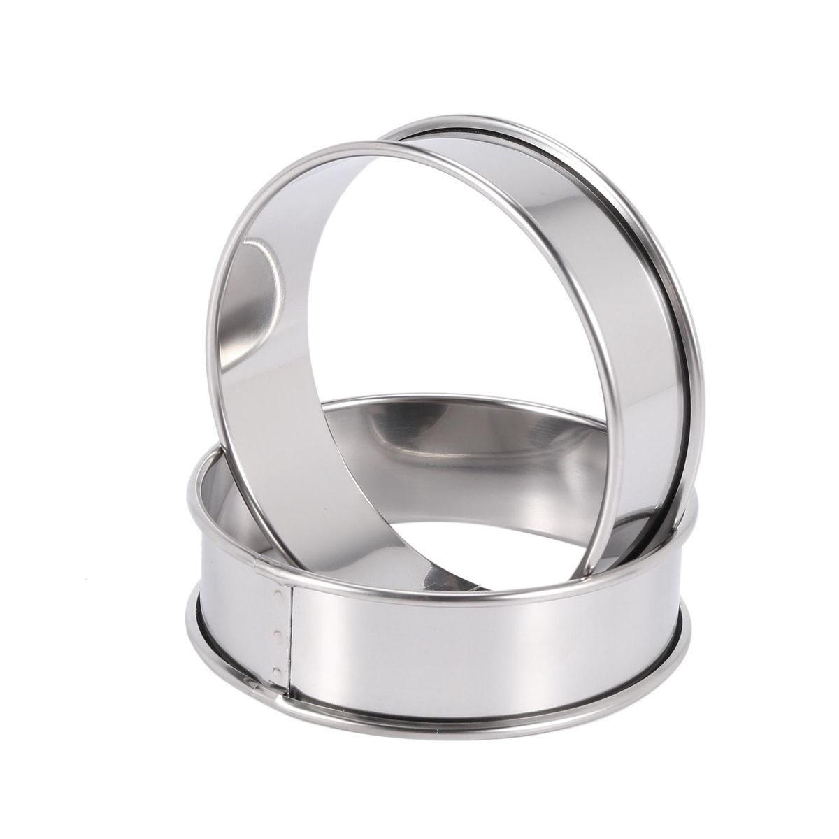 Double Rolled Tart Rings Stainless Steel Round Muffin Rings Metal Crumpet Rings Molds for Making Crumpet,Tart,Muffin 12