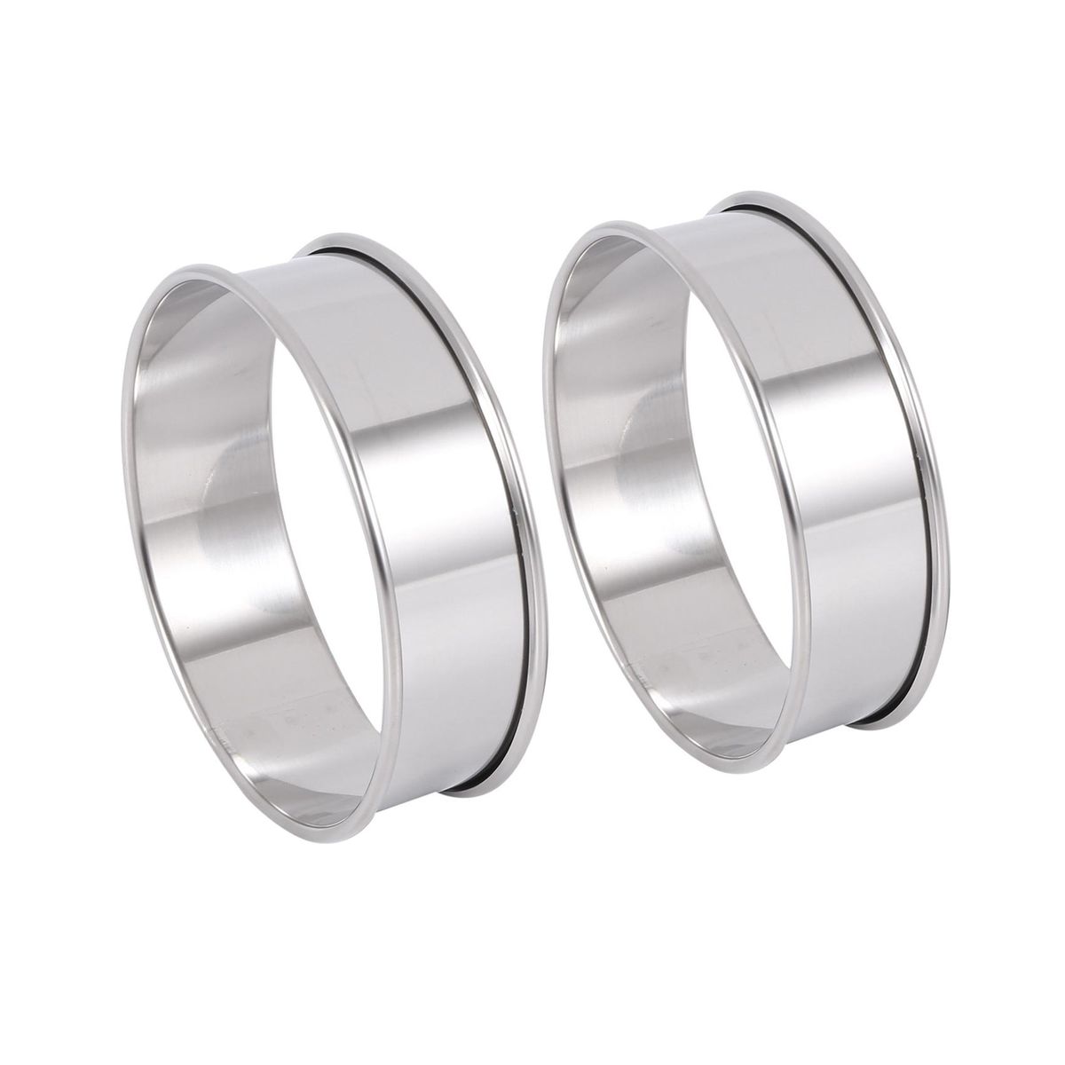 Double Rolled Tart Rings Stainless Steel Round Muffin Rings Metal Crumpet Rings Molds for Making Crumpet,Tart,Muffin 12