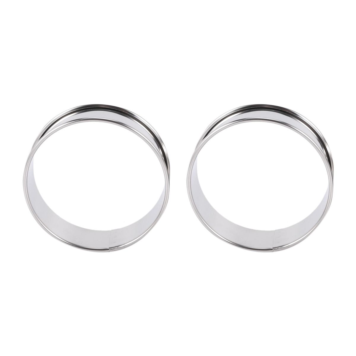 Double Rolled Tart Rings Stainless Steel Round Muffin Rings Metal Crumpet Rings Molds for Making Crumpet,Tart,Muffin 12
