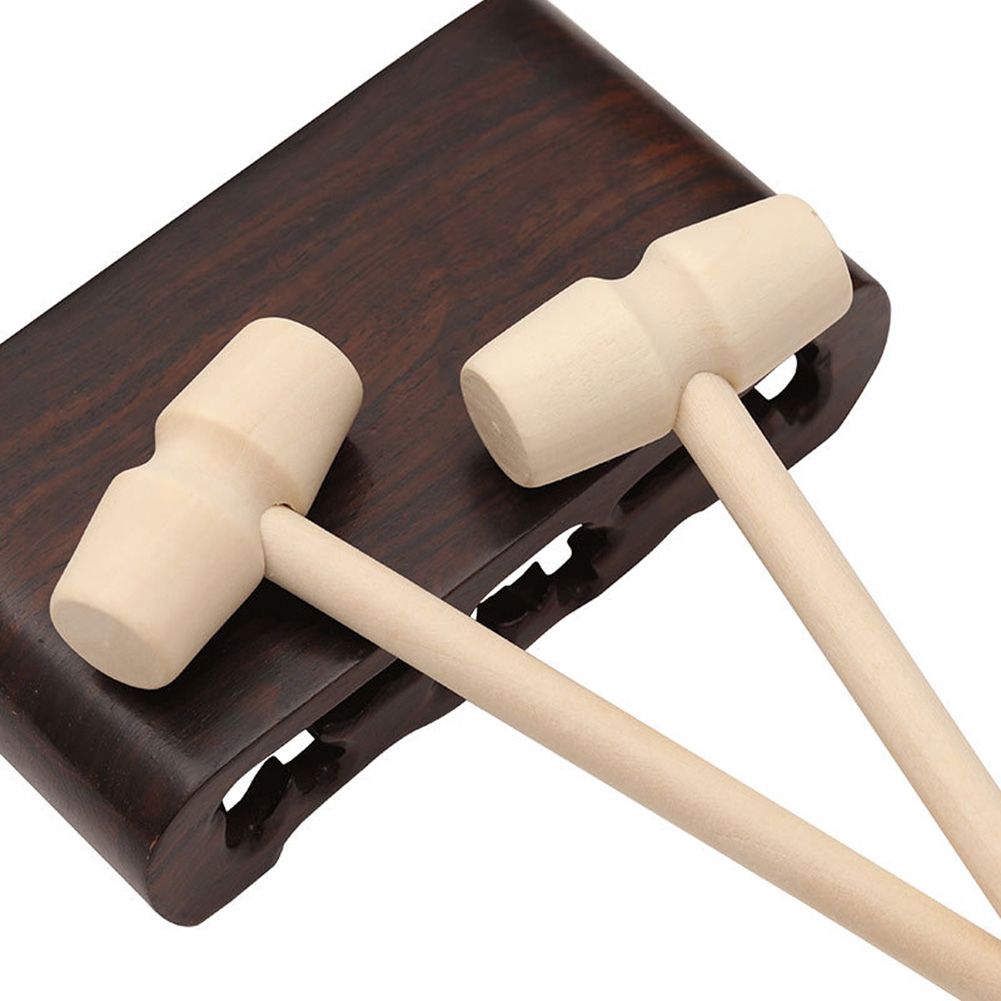 5Pcs Mini Wooden Unpainted Hammer Mallet Pounding Gavel Kids Educational Toy-1#