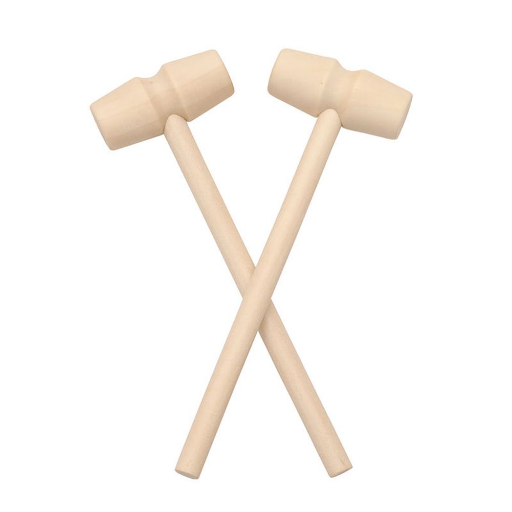 5Pcs Mini Wooden Unpainted Hammer Mallet Pounding Gavel Kids Educational Toy-1#