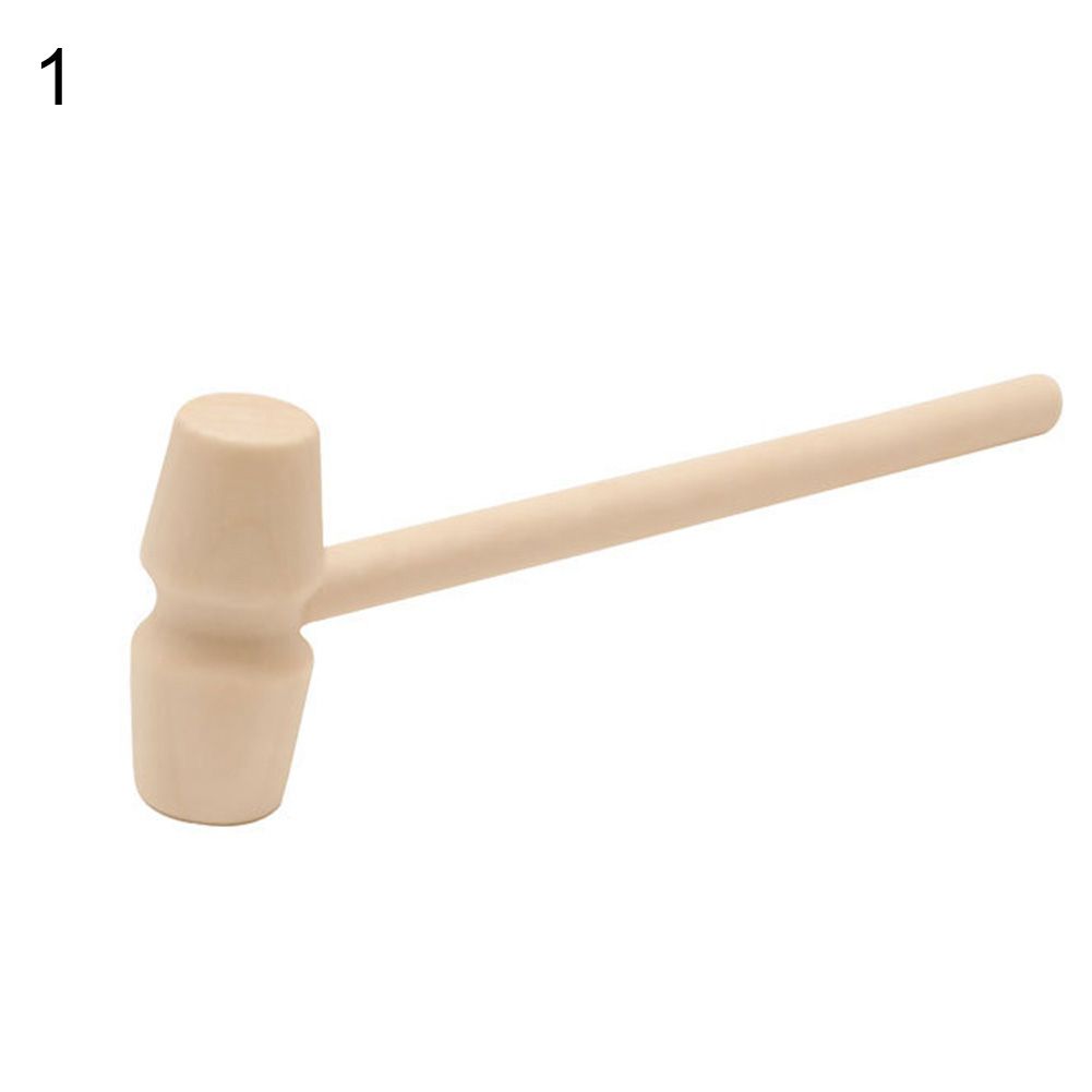 5Pcs Mini Wooden Unpainted Hammer Mallet Pounding Gavel Kids Educational Toy-1#