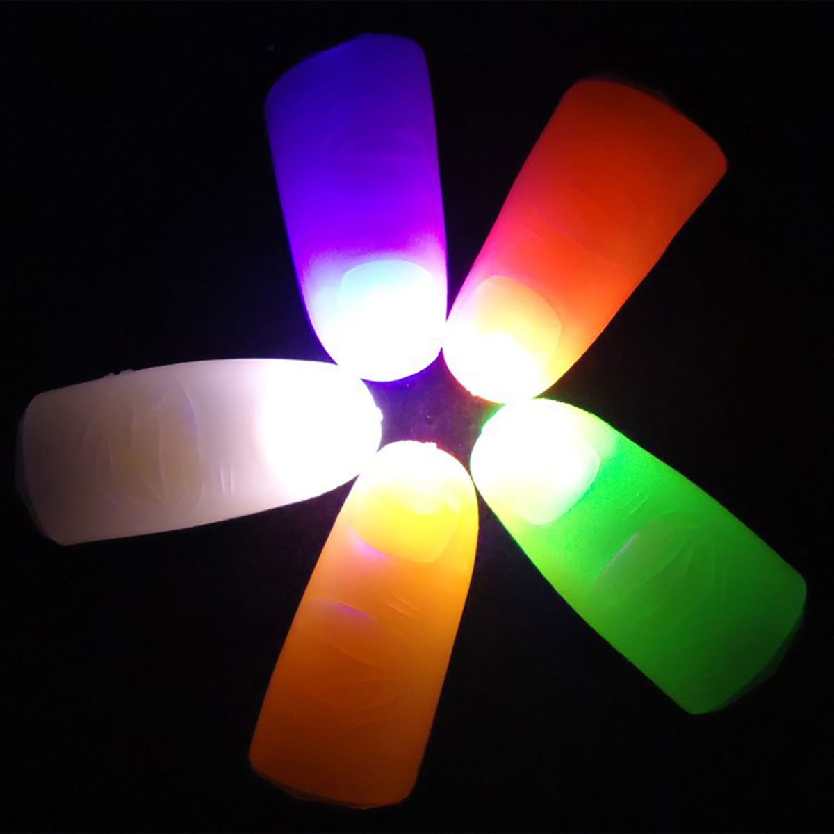 2Pcs Thumb Finger Light Battery Powered Colorful Party-Red