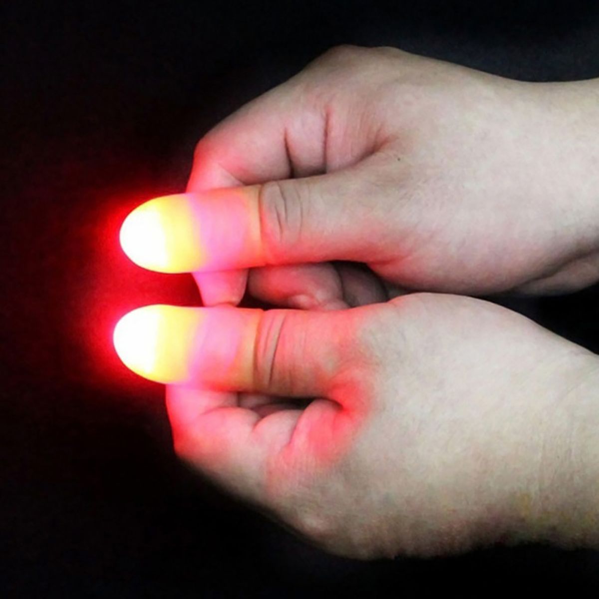 2Pcs Thumb Finger Light Battery Powered Colorful Party-Red