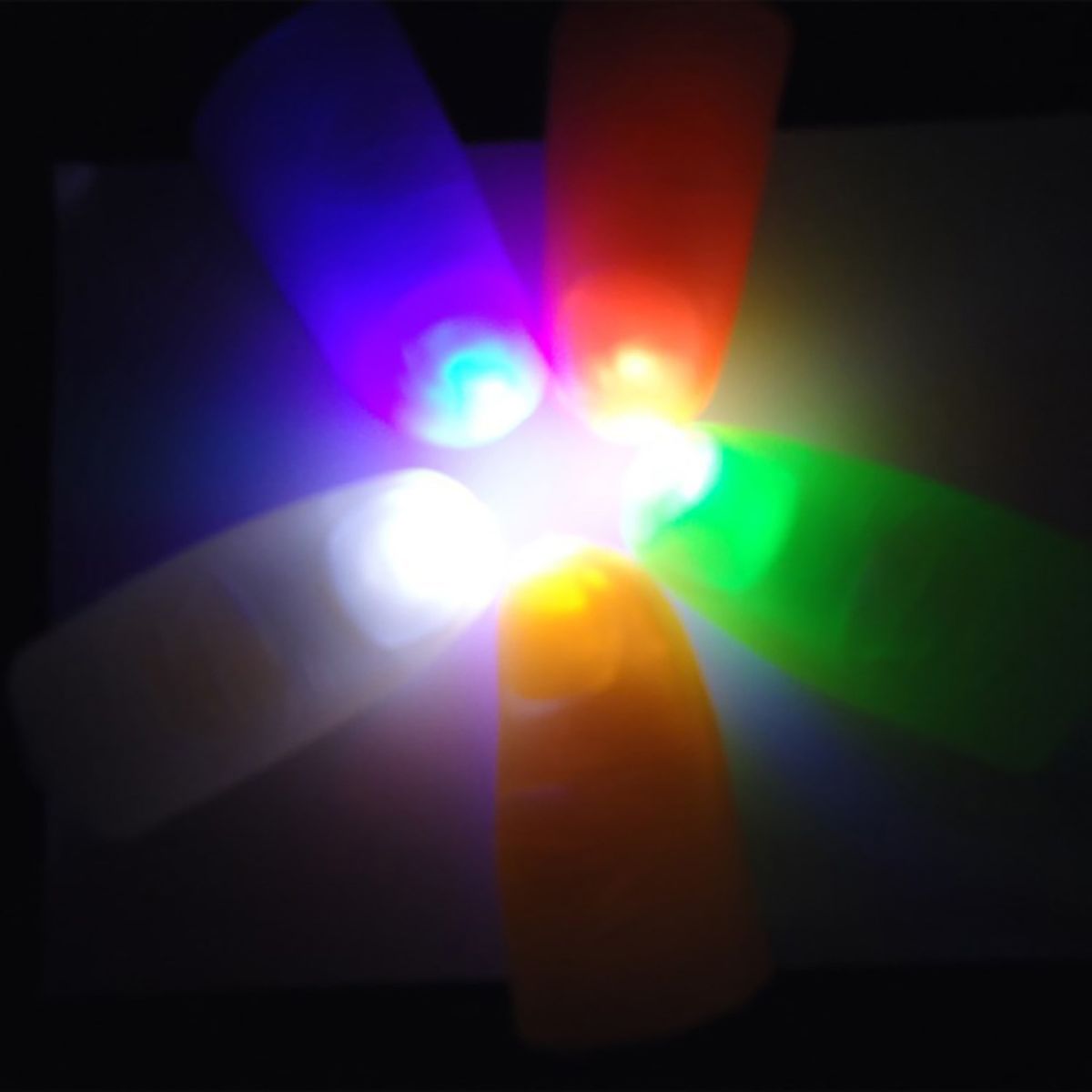 2Pcs Thumb Finger Light Battery Powered Colorful Party-Red