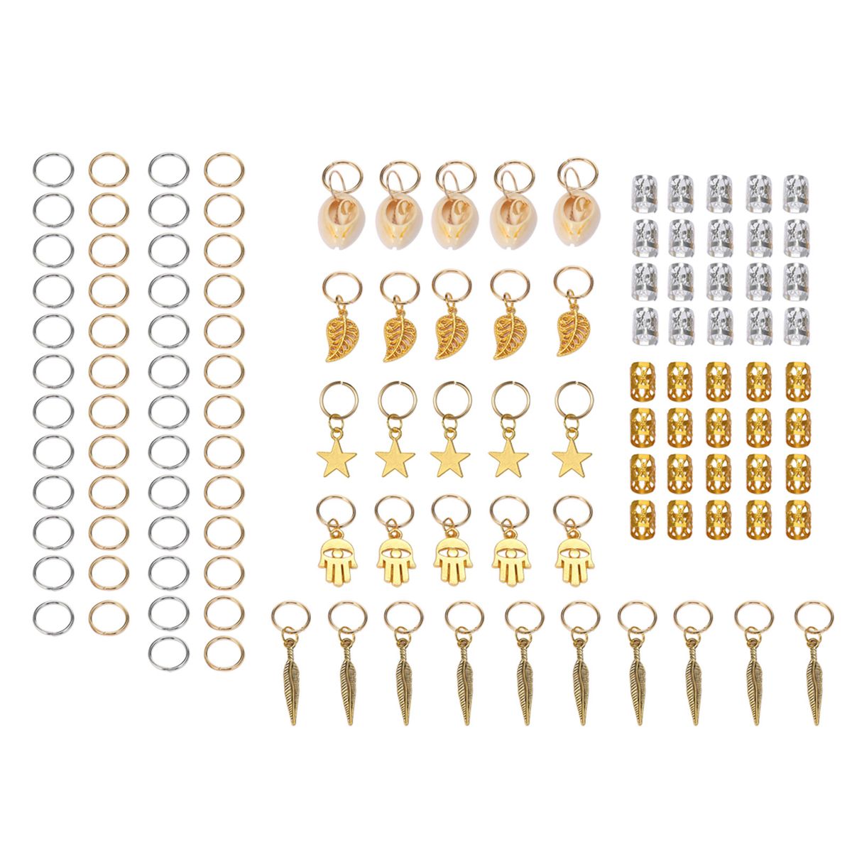 120pcs Dreadlocks Hair Accessories Hair Rings