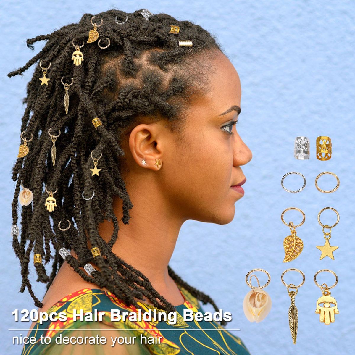 120pcs Dreadlocks Hair Accessories Hair Rings