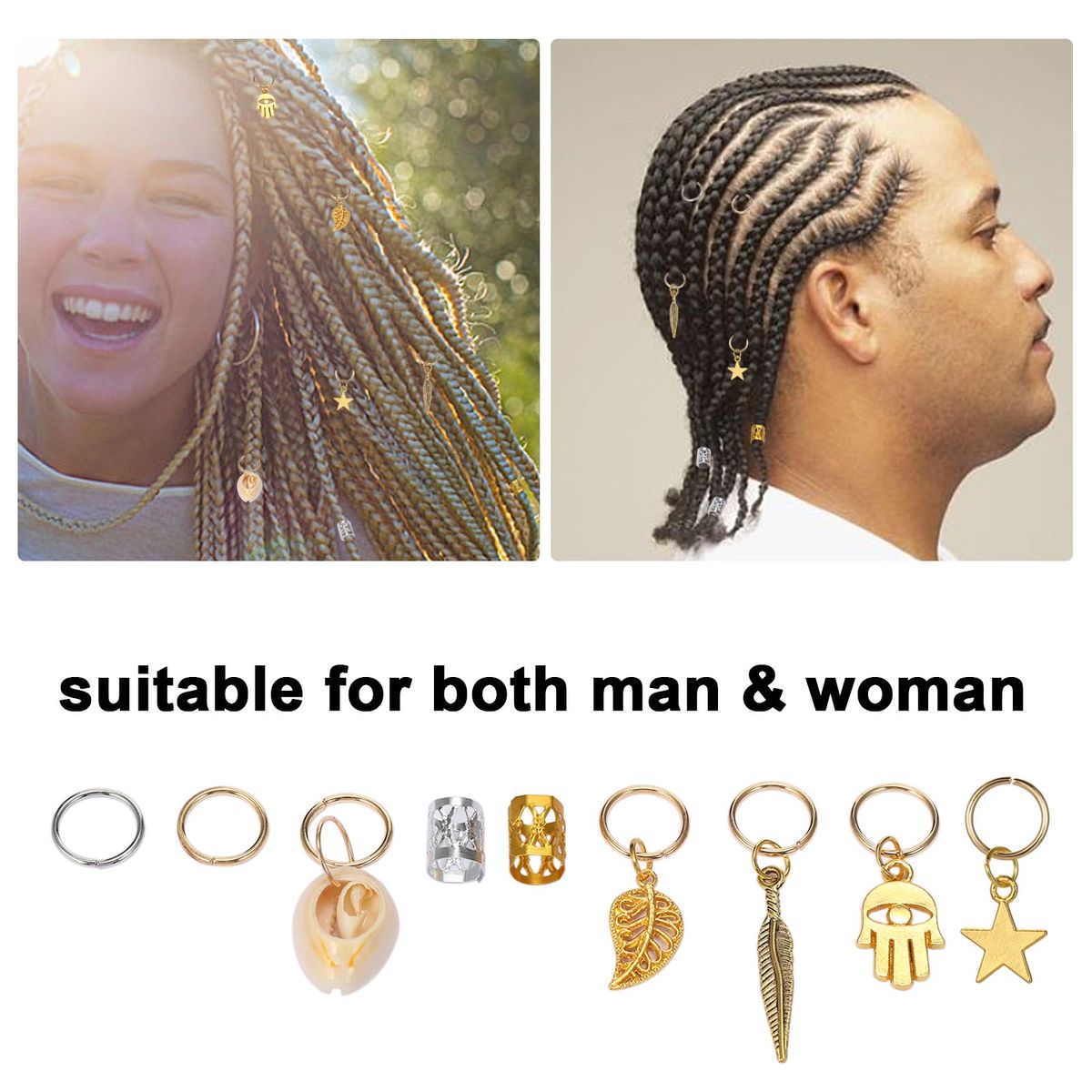 120pcs Dreadlocks Hair Accessories Hair Rings
