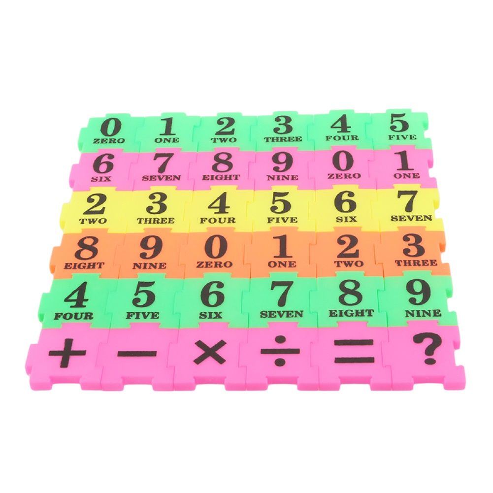 36Pcs Kid Number Symbol Building Blocks Jigsaw-Multicolor