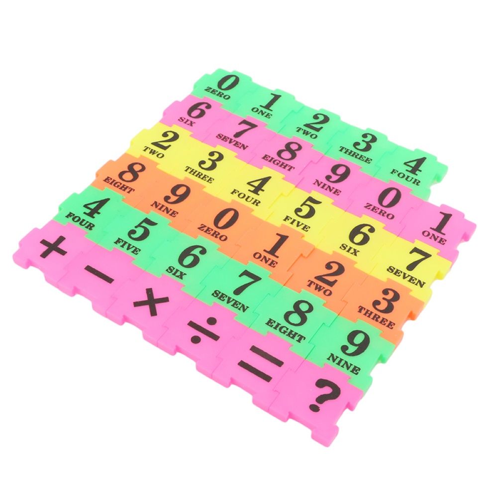 36Pcs Kid Number Symbol Building Blocks Jigsaw-Multicolor