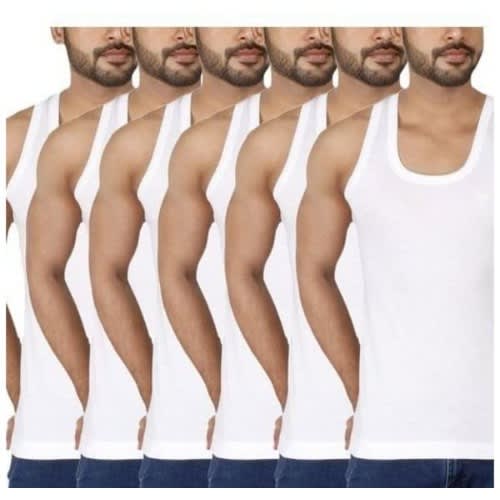 Men's Singlets- 6 Pieces - White