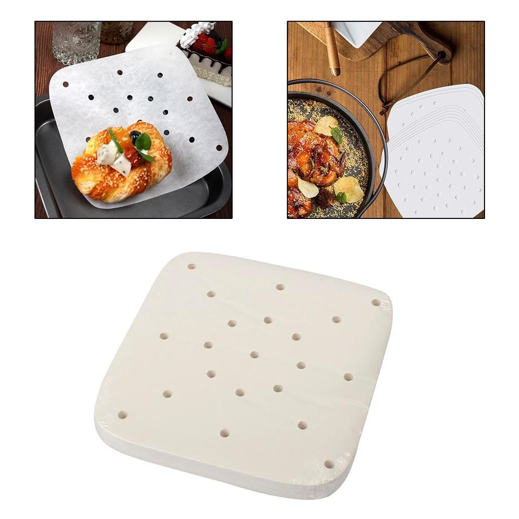 100 PCS Reusable Air Fryer Parchment Paper BBQ Oven Cooking 20x20cm