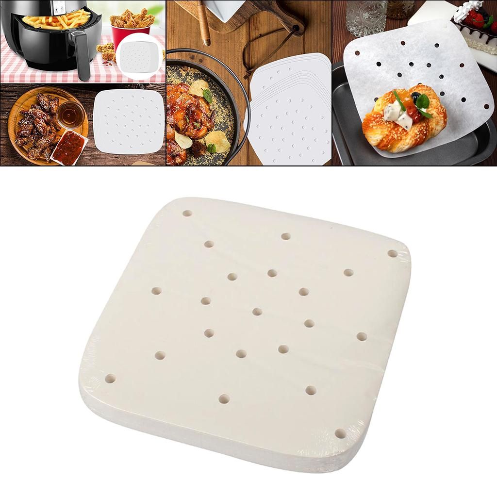 100 PCS Reusable Air Fryer Parchment Paper BBQ Oven Cooking 20x20cm