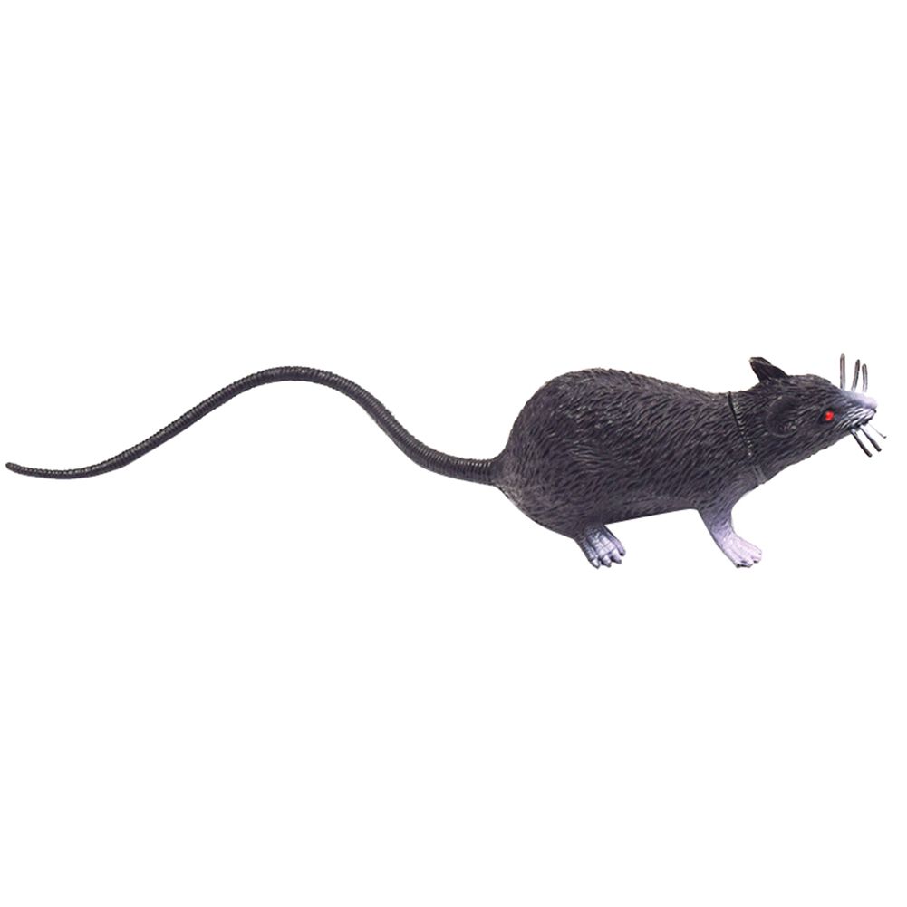 Simulation Long Tail Mouse Rat Trick Joke Toy Photo Props Halloween Party Decor-Black