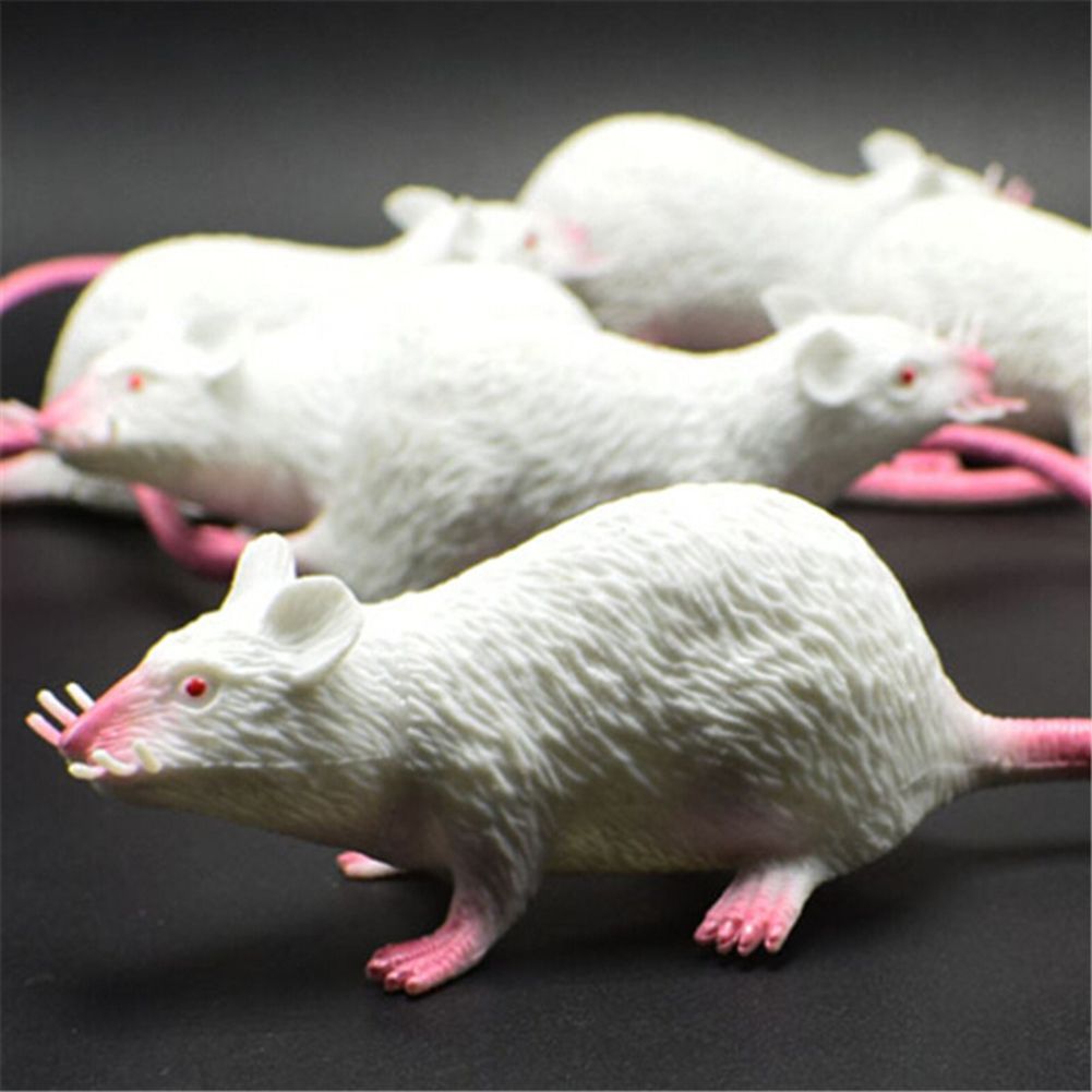 Simulation Long Tail Mouse Rat Trick Joke Toy Photo Props Halloween Party Decor-Black