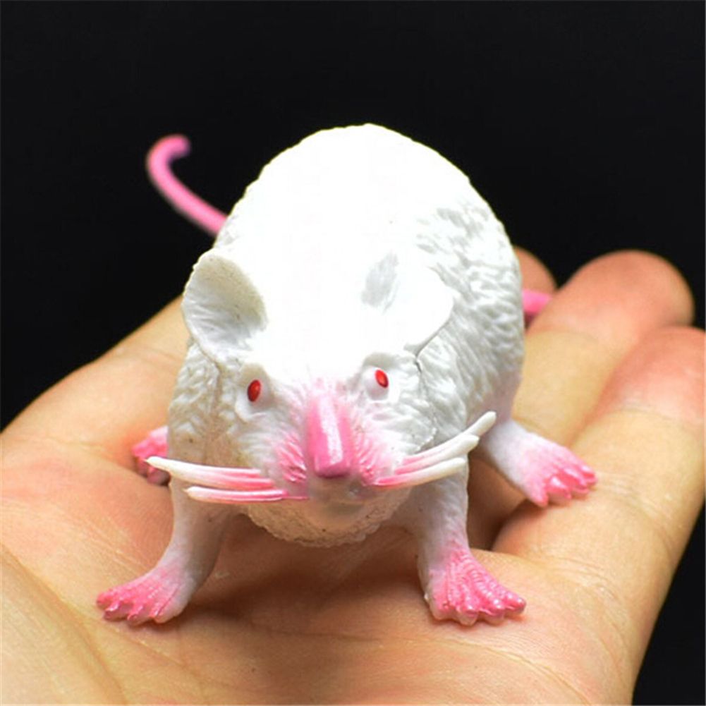 Simulation Long Tail Mouse Rat Trick Joke Toy Photo Props Halloween Party Decor-Black