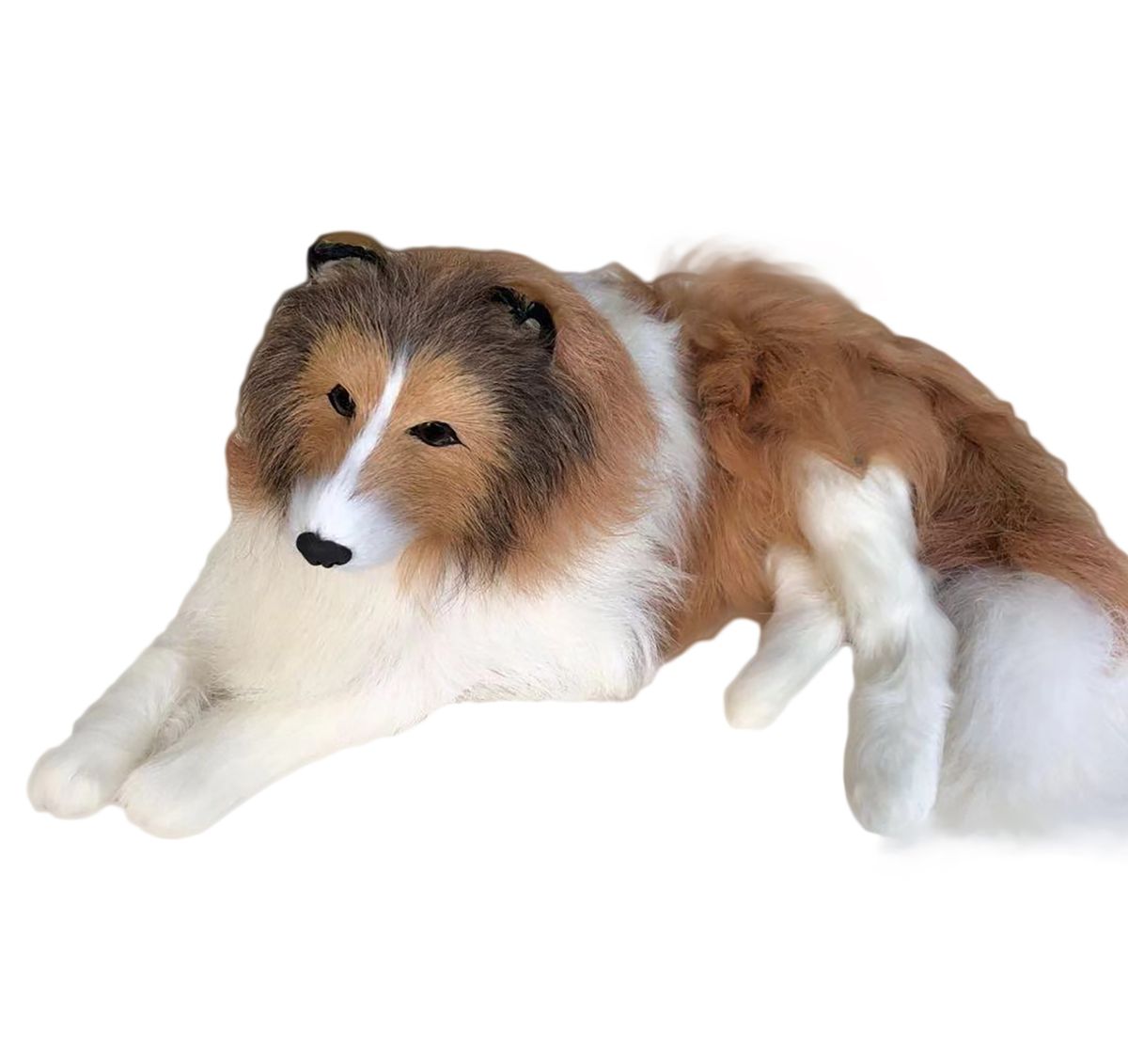 Lovely Simulation Dog Ornament Plush Toy Birthday Gift Home Decor Accessory-Brown