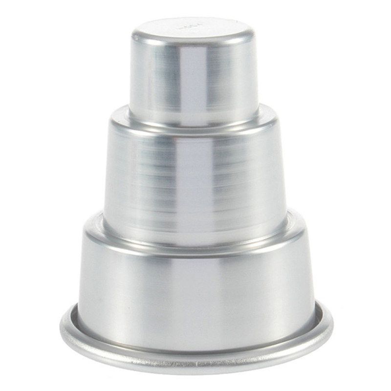 3 Tier Cake Mold Pudding Cupcake Chocolate Baking Pan-Silver