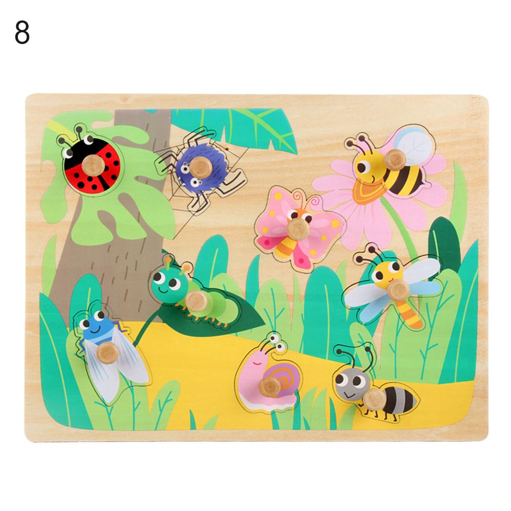 Animal Car Fruit Insect Sea Wooden Jigsaw Puzzles Children-