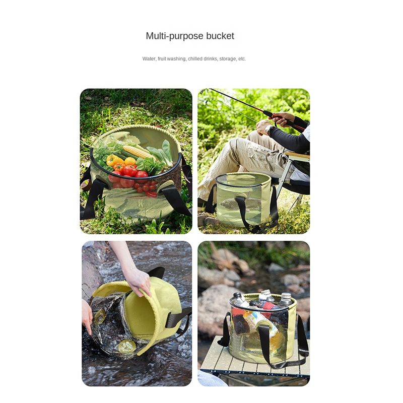 Durable Multi Portable Basins Waterproof Collapsible Sink Bucket Travel Basin Camping Hiking Storage Bucket 10L