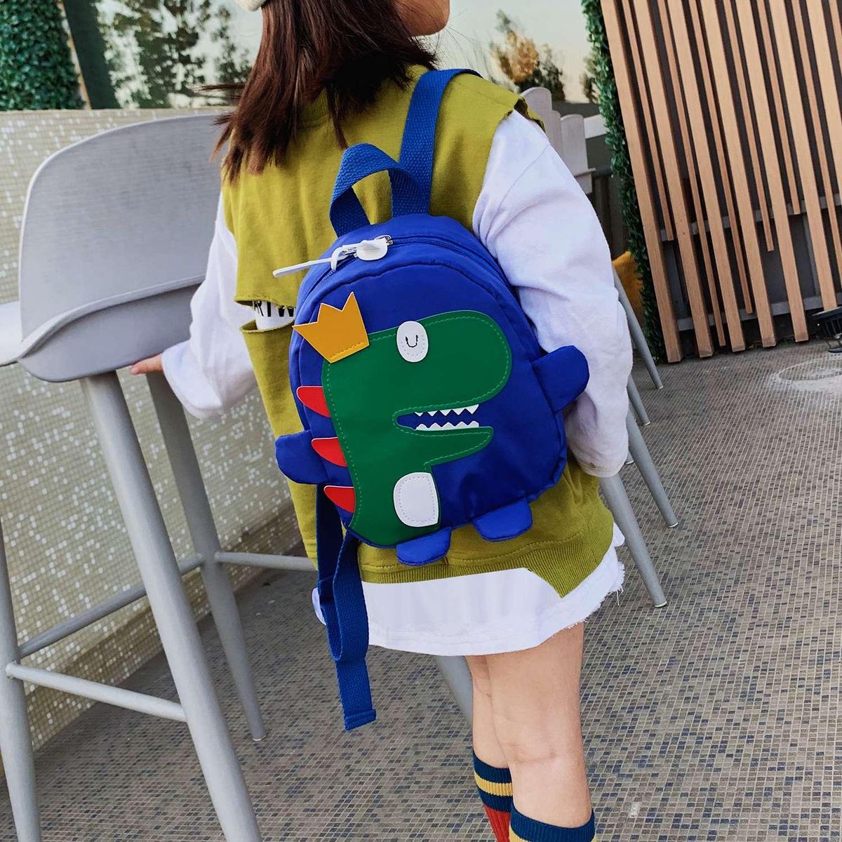 Cute Kids Kindergarten School Bag 3D Cartoon Dinosaur Mini Backpack New Baby Boy School Bag Blue