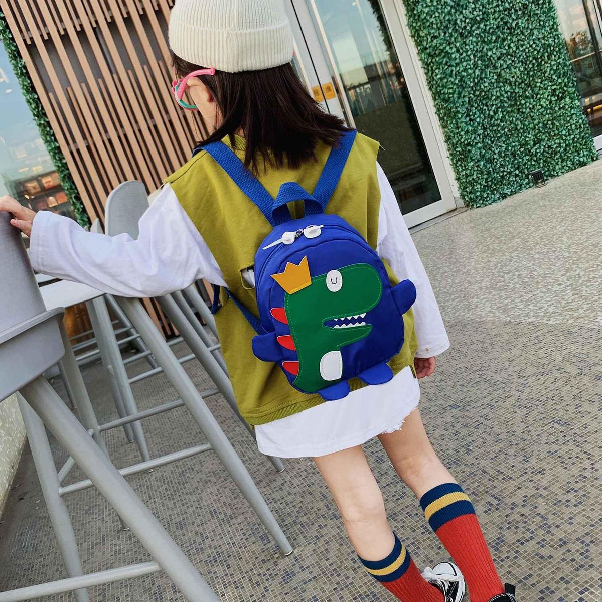 Cute Kids Kindergarten School Bag 3D Cartoon Dinosaur Mini Backpack New Baby Boy School Bag Blue