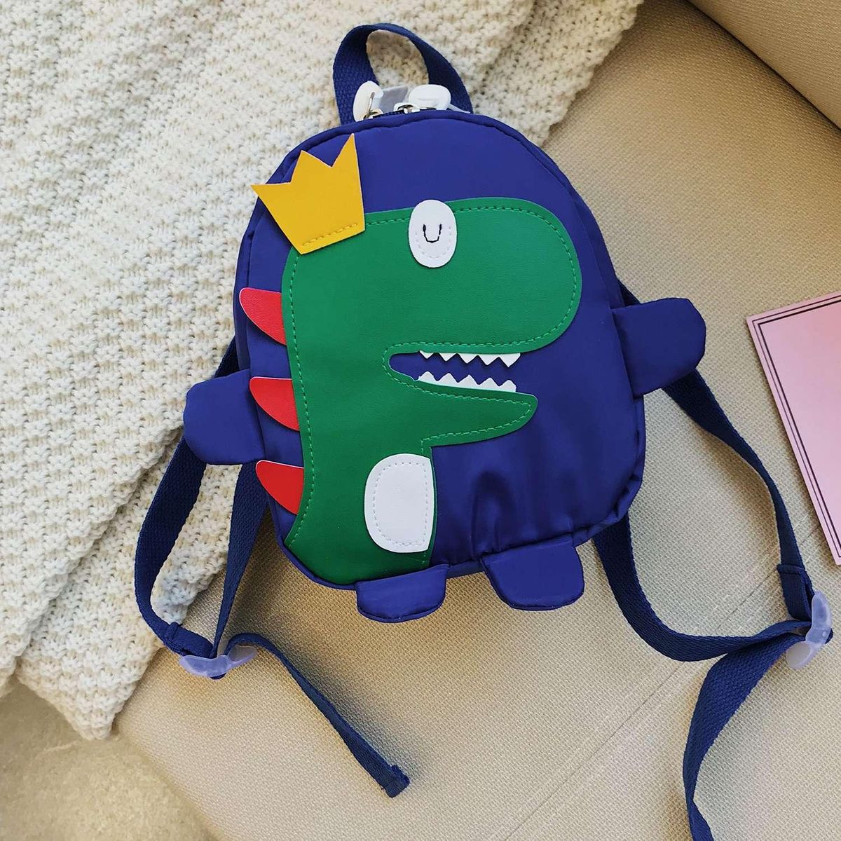 Cute Kids Kindergarten School Bag 3D Cartoon Dinosaur Mini Backpack New Baby Boy School Bag Blue