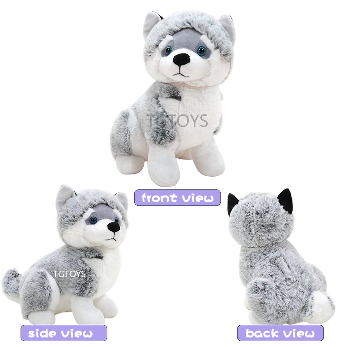 Light up Husky Stuffed Animals for Kids Musical Dog Plush Toy with Night Light Puppy Stuffed Animal for Girls Babies 12