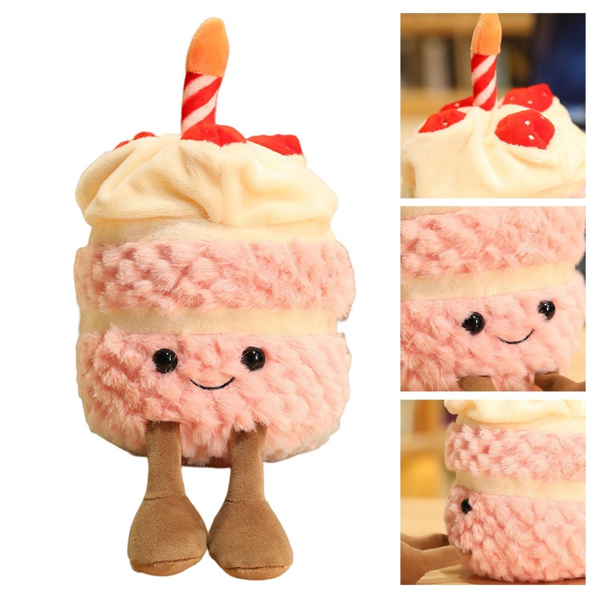 Birthday Cake Doll Children Strawberry Birthday Cake Doll Plush Toys Pink