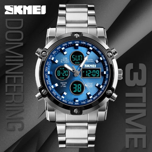 Steel Watch With Gift Box