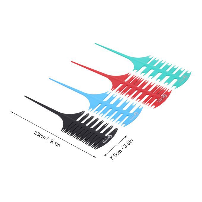 4Pcs/Set Hair Highlight Sectioning Comb For Hair Coloring