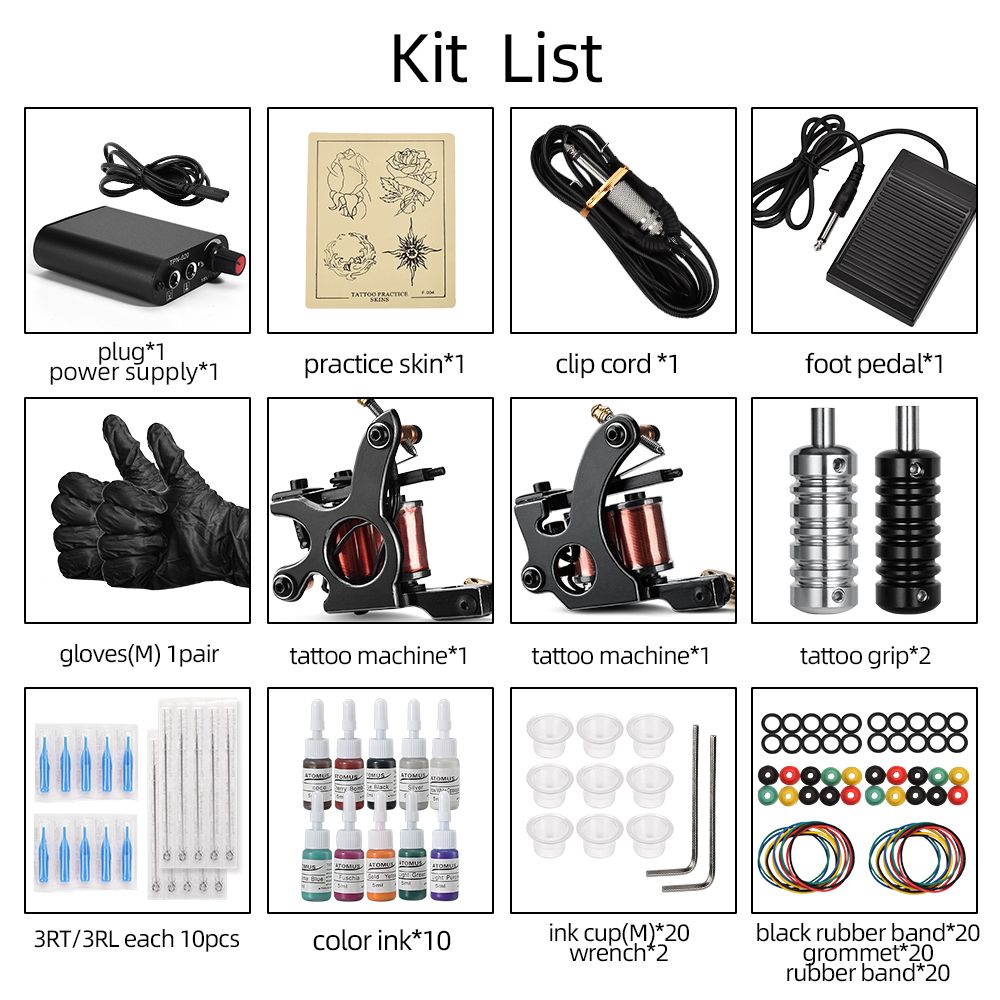 Tattoo Machine Kit Tattoo Power Supply Tattoo Ink Tattoo