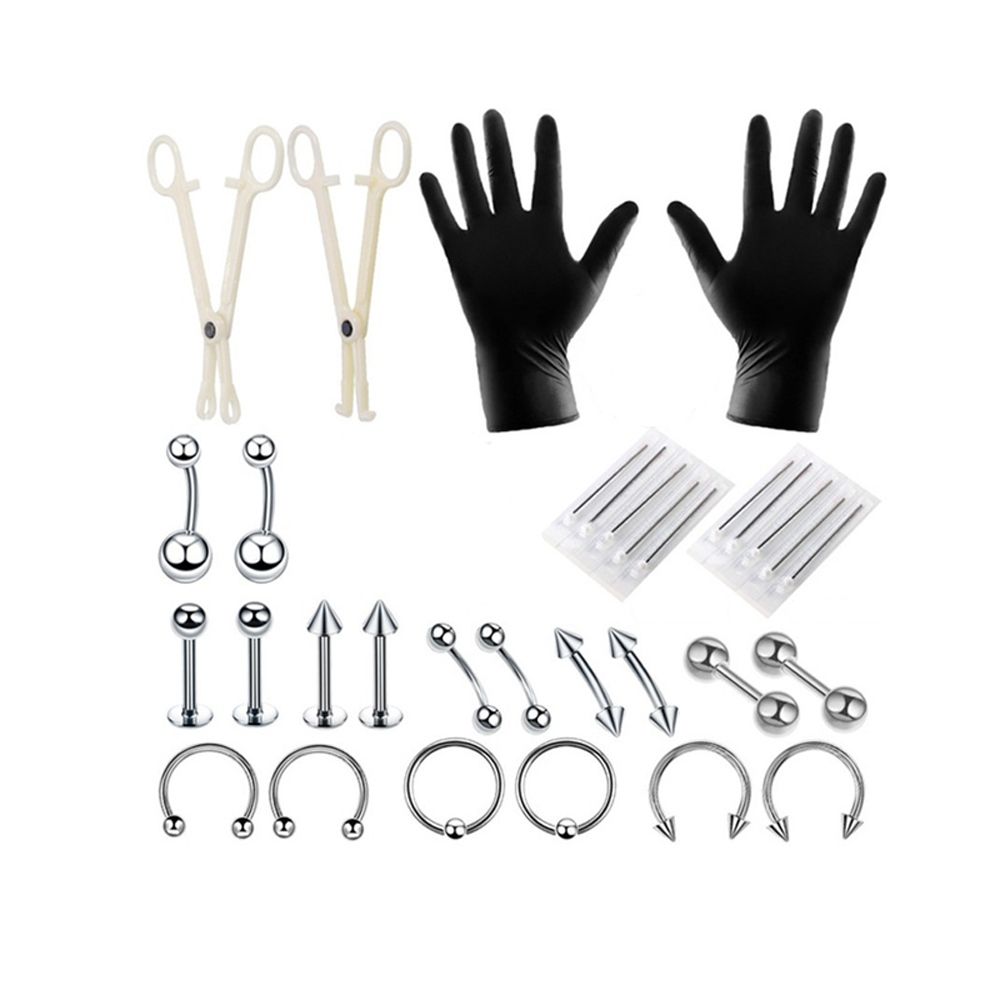 Steel Belly Tongue Body Jewelry Professional Piercing Kit