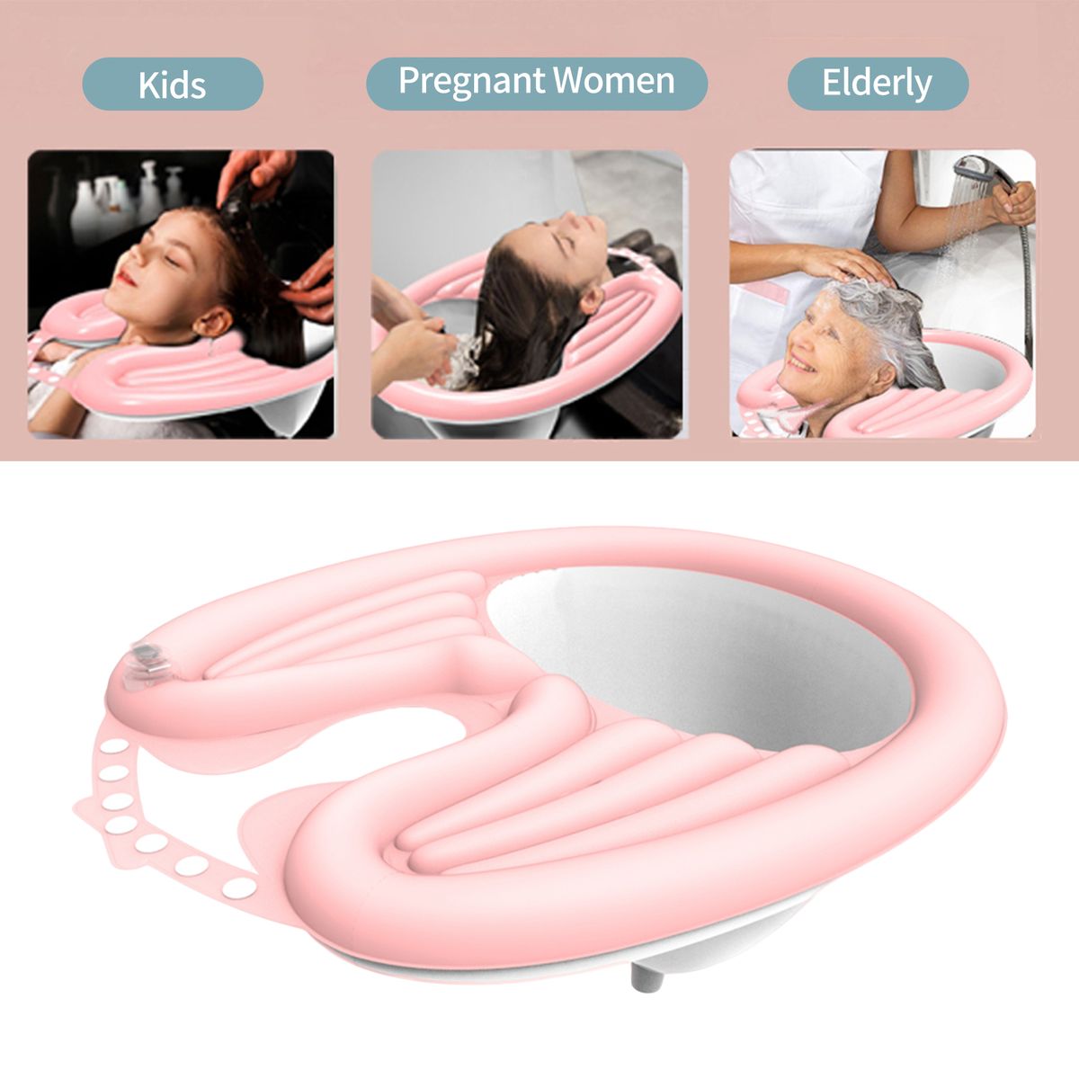 Inflatable Shampoo Trays With Tube Inflator Pump Mobile Hair Washing Basin