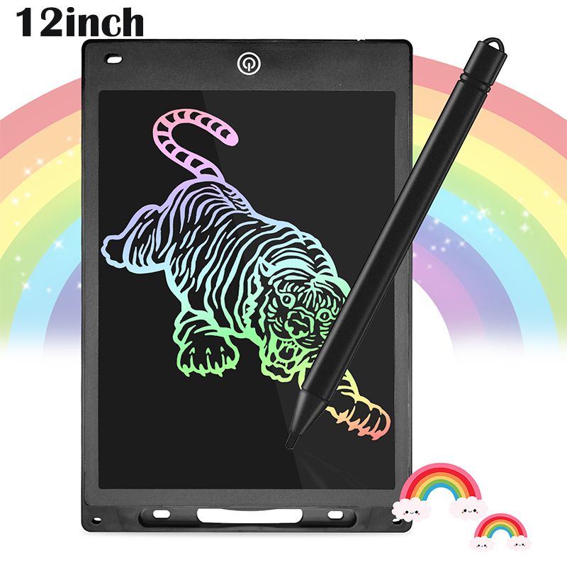 LCD Writing Tablet Magic Slate Children's Digital Drawing Blackboard Painting Board Graffiti Pad Kids Toys 8.5/10/12inch 12inch Black