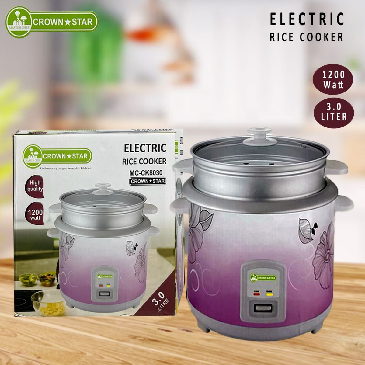 Multifunctional Rice Cooker With Aluminium Steamer- 3 Lt