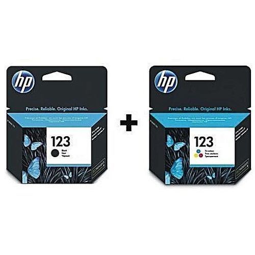 100%  Original 123 Ink Cartridge - F6V17AE (black And Colour In One Shipping )