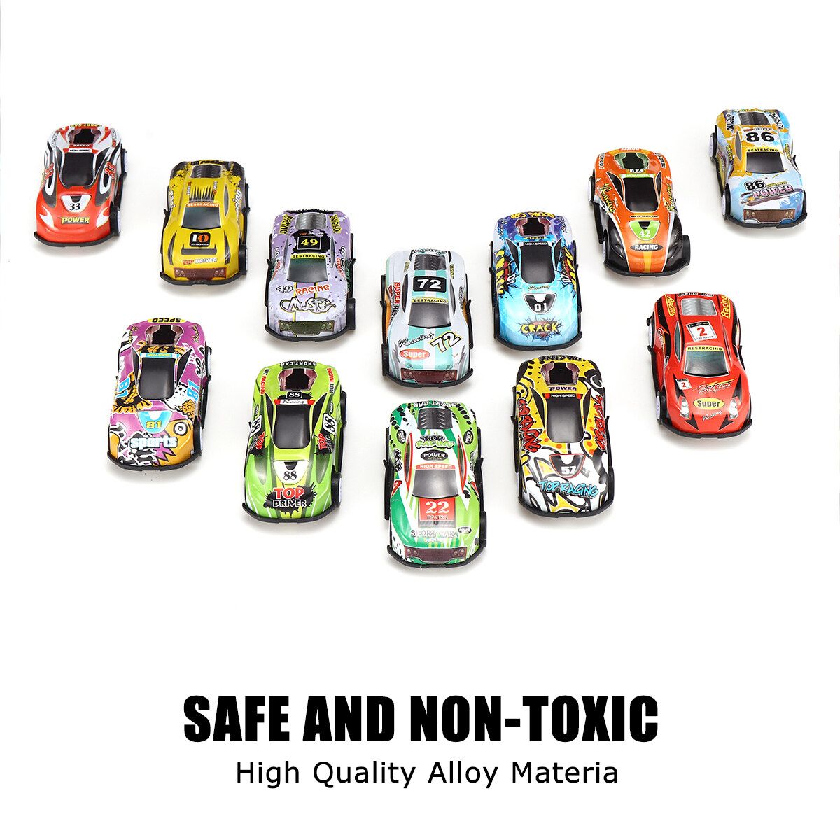 6/12pcs Vehicle Set Pull Back Car Toys For Boys Kids Child Party Education Favors Toy Christmas Gift Set Red+6car