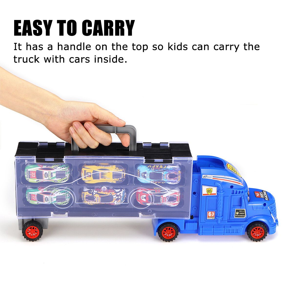 6/12pcs Vehicle Set Pull Back Car Toys For Boys Kids Child Party Education Favors Toy Christmas Gift Set Red+6car